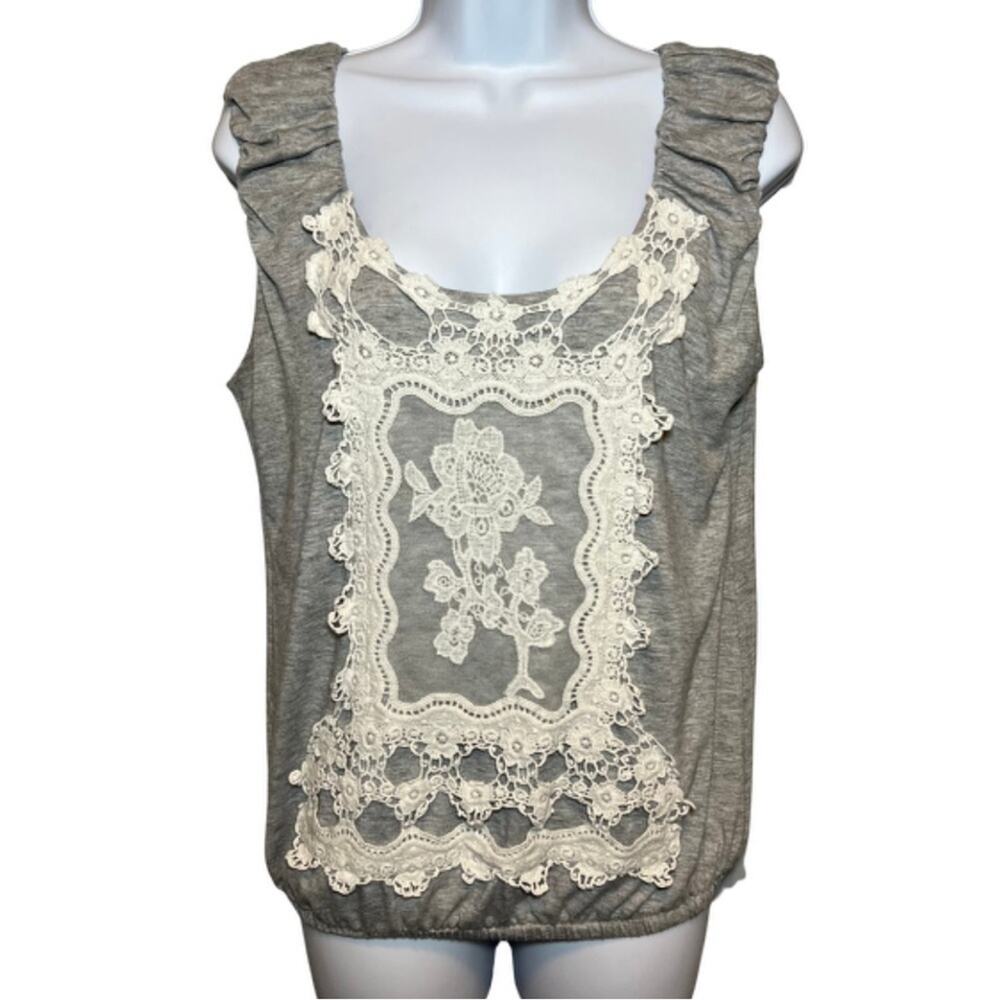 Charming Charlie Lace Detail Tank Top (no sizing - see measurements)